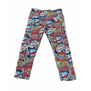 CVG Constantly Varied Gear Capri length Leggings Size S Comic Book Pattern